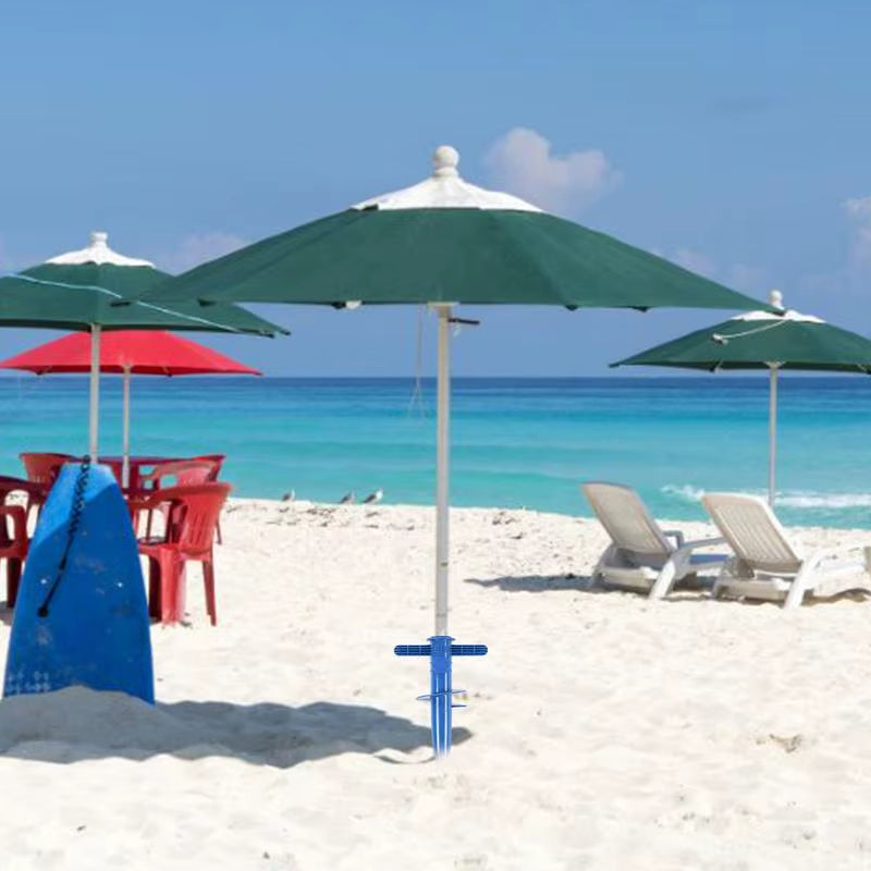 Adjustable Beach Umbrella Sand Anchor Portable Parasol Beach Sunshade Fastener Wind Resistant Safe Umbrella Stand for the Beach
