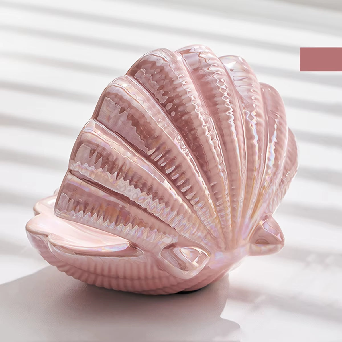 Pink Shell Ceramic Jewelry Tray – Elegant Home Decor Organizer for Rings Earrings Necklaces Keys Artistic Vanity Accessory Dish