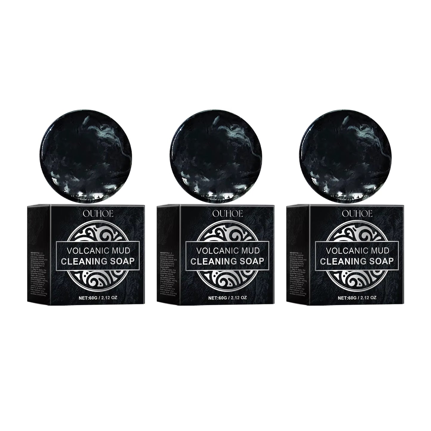 Exfoliating Body Soap Bubbles Volcanic Mud Acne Blackhead Removal Moisturizing Foaming Shrink Pores Body Cleansing Facial Soap