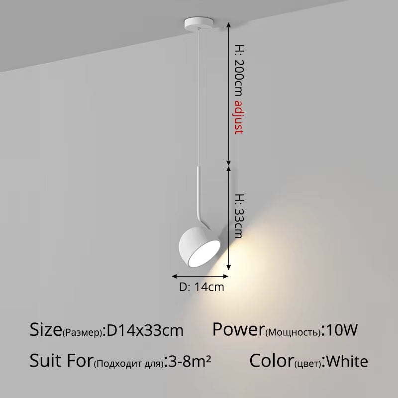 Simple Chandelier Black White LED Modern Pendant Lights Living Study Dining Room Bedside Bar Loft Lamps Indoor Lighting