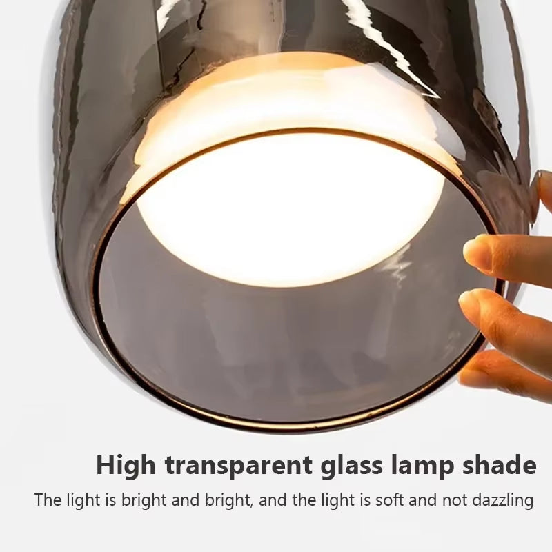 Nordic Glass LED Chandeliers Luxury Pendant Lamp Modern Minimalist Hanging Light Fixture Decorative Indoor Lighting