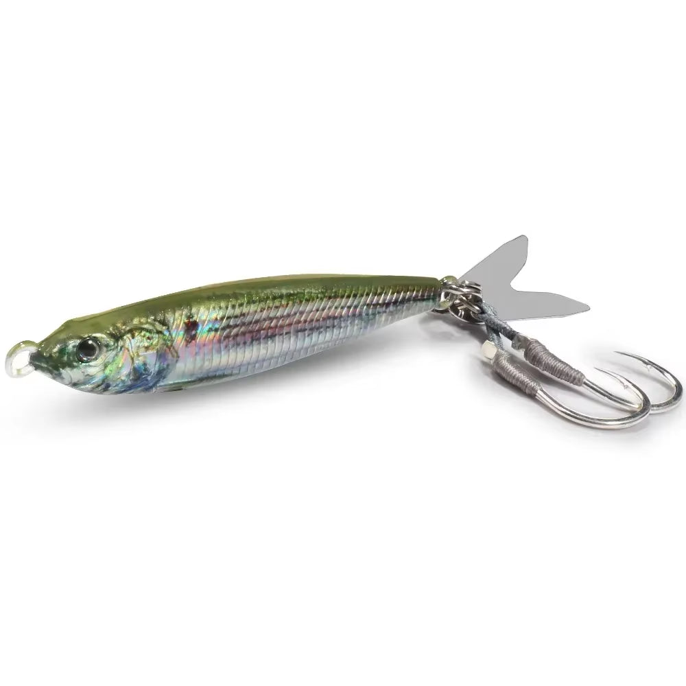 Metal Jig Bait 20G 30G 40G Spinner Sinking 3D Eye Color Laser Spinning Gear Luring Cast Fishing Tackle Blade Hook Pesca VIB Lure