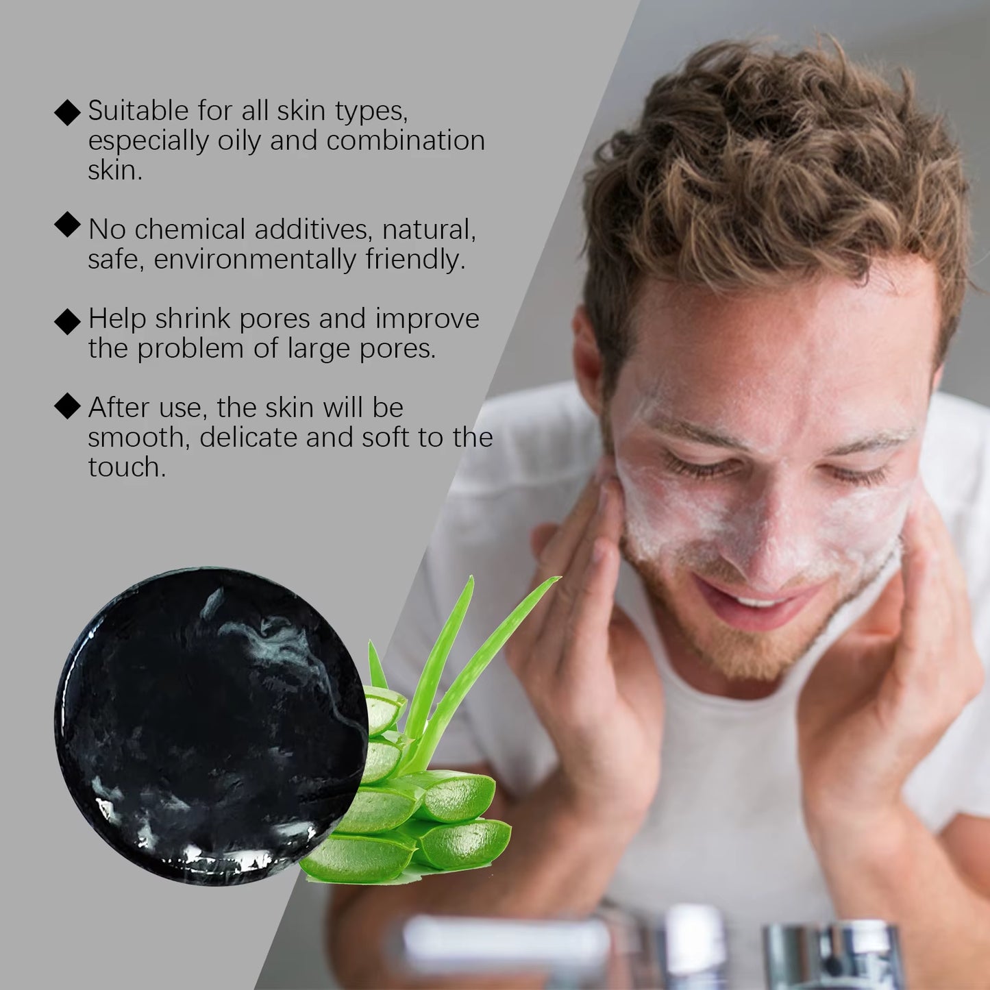 Exfoliating Body Soap Bubbles Volcanic Mud Acne Blackhead Removal Moisturizing Foaming Shrink Pores Body Cleansing Facial Soap