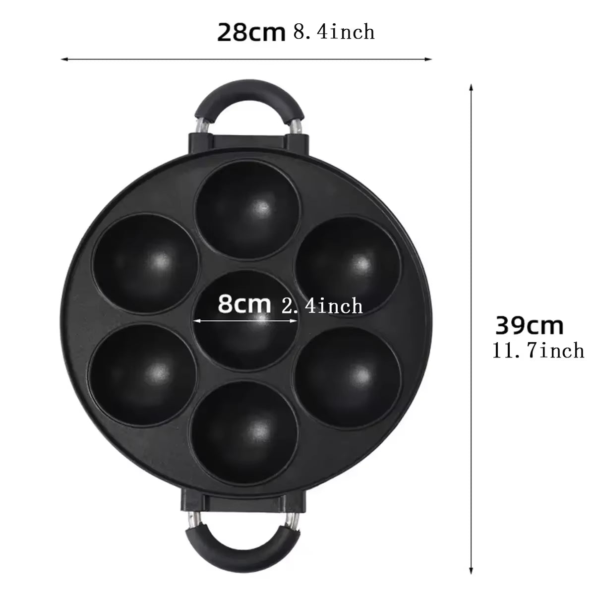 7 Hole Cake Cooking Pan Cast Iron Omelette Pan Non-Stick Cooking Pot Breakfast Egg Cooking Pie Cake Mold Cookware Kitchenware