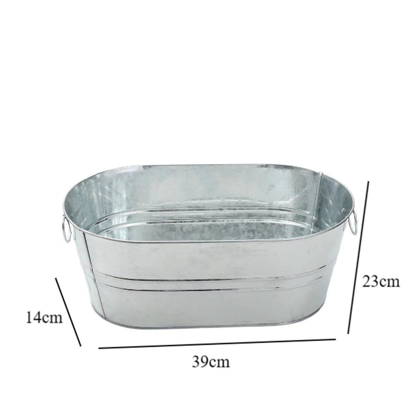 Ice Bucket Galvanized Tub Portable for Parties, Tin with Handle, Rustic, Beer