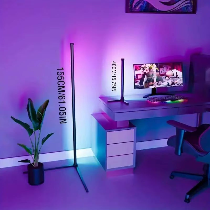 1PC Corner Floor Lamp, Smart RGB LED Corner Lights with Remote and App Control, for Living Roombedroom Playroom ,Easy to Install
