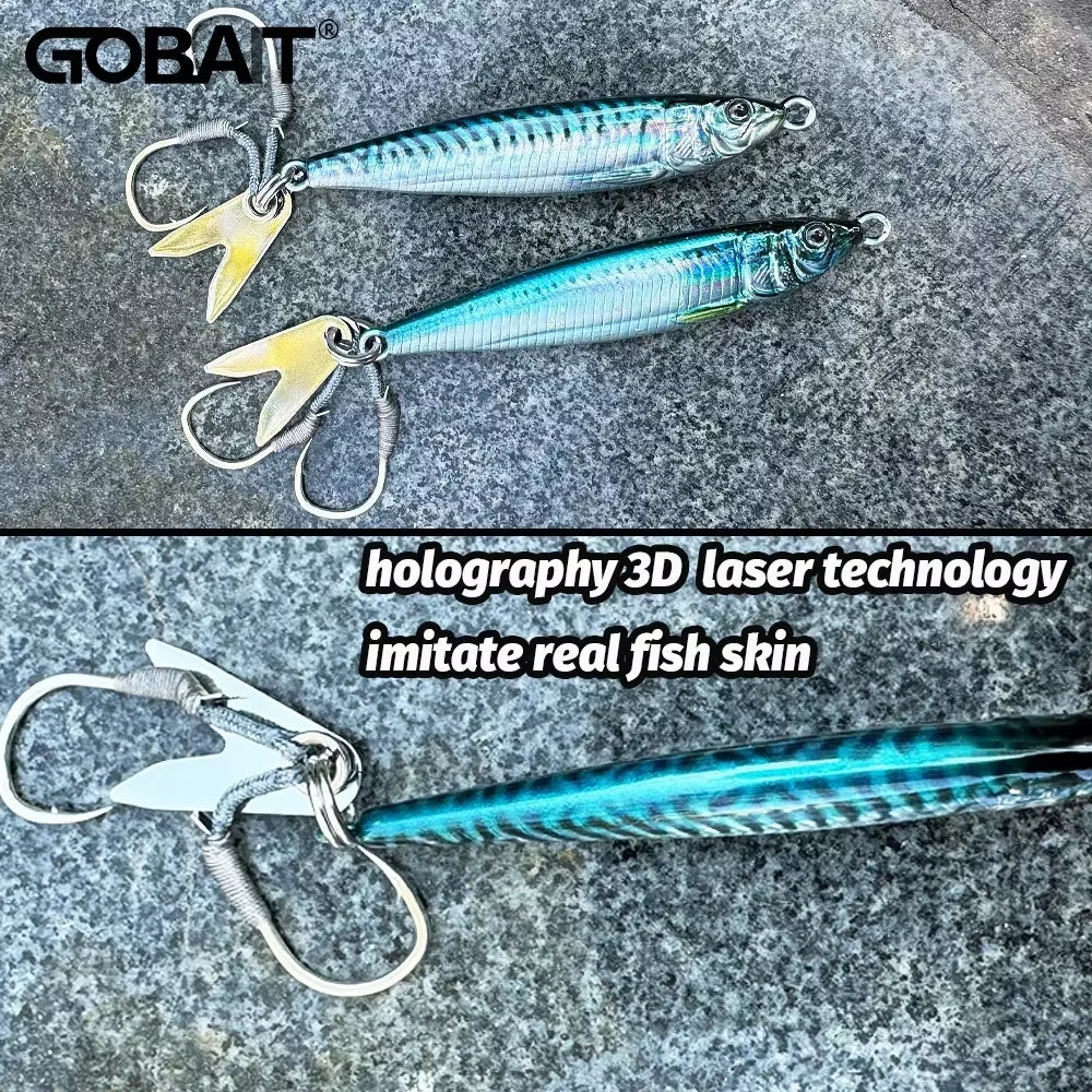 Metal Jig Bait 20G 30G 40G Spinner Sinking 3D Eye Color Laser Spinning Gear Luring Cast Fishing Tackle Blade Hook Pesca VIB Lure