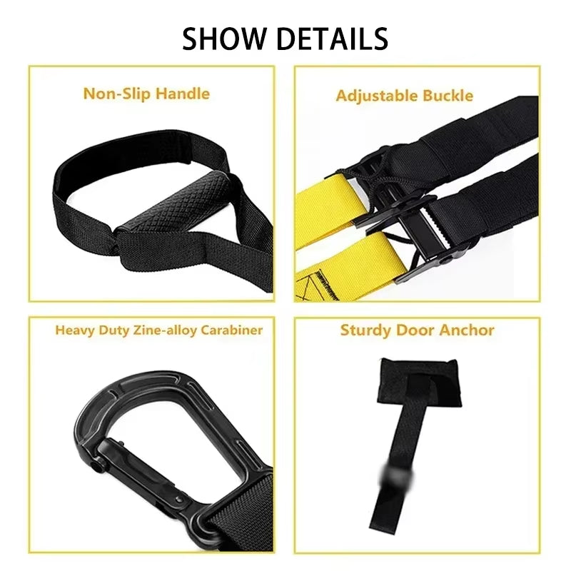 New 1 Set Suspension Training Strap Fitness Strength Power Suspension Trainer Yoga Strap Wall Mount Professional Trx Tensioner