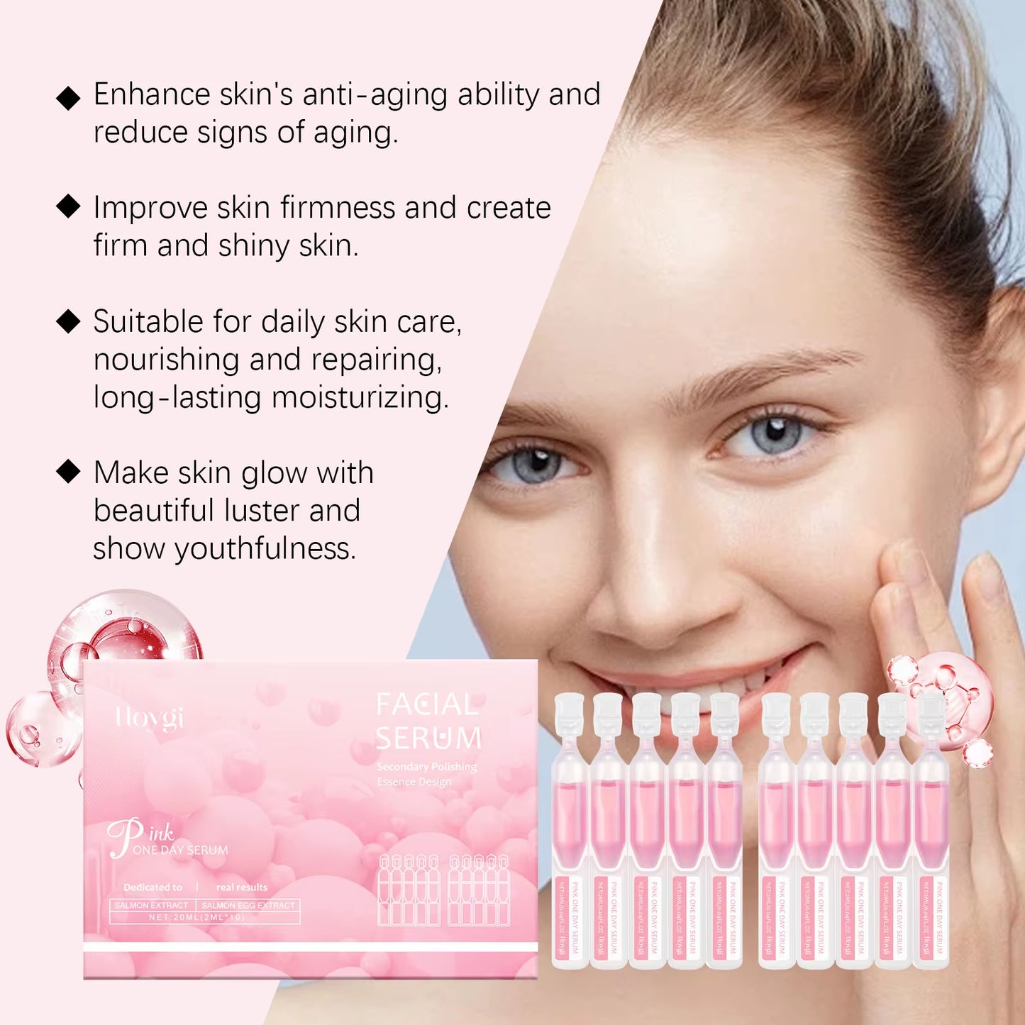Firming Hydrating Ampoule Firming Smoothing Facial Skin Oil Control & Pore Refining Skin Rejuvenation Essence for All Skin Types