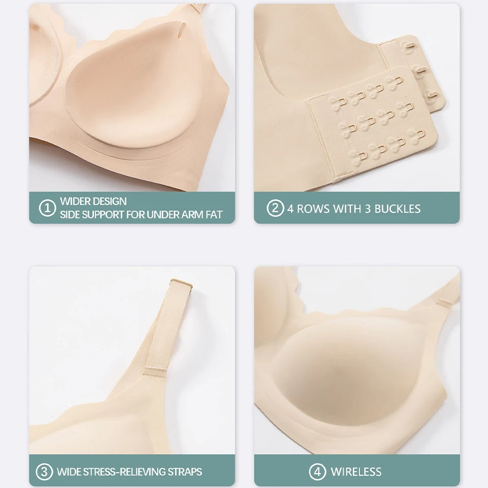 Women'S Push up Soft Bra Removable Padded Non Wired Bra Comfort Seamless Full Coverage Everyday Bra Underwear for Women