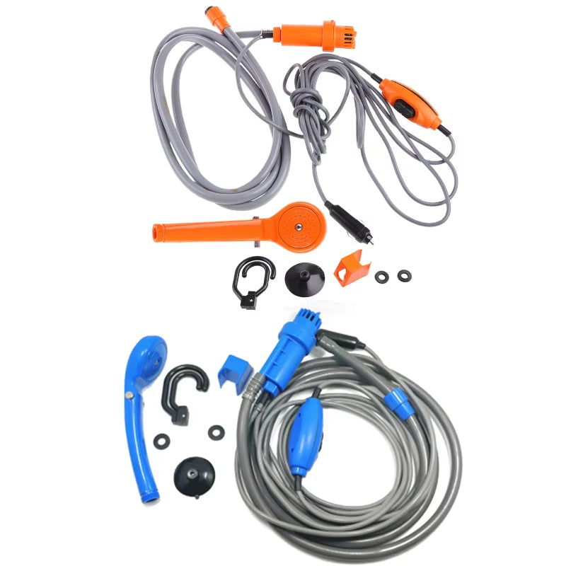 Portable Shower Camping Shower, 12V Outdoor Camp Shower Pump Shower Kit for Car Washing Cleaning Plants Watering Travel