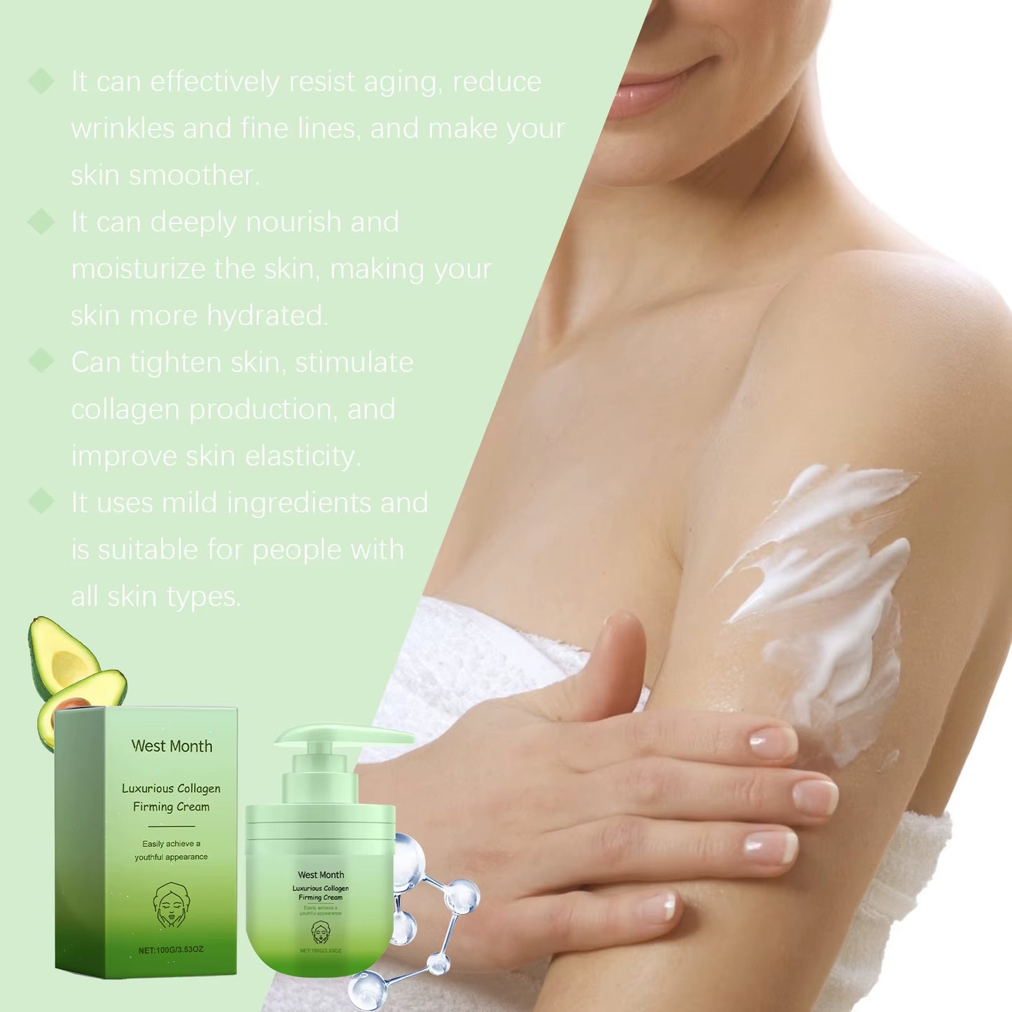 Collagen Body Cream Reduce Fine Lines Improve Sagging Skin Increase Skin Elasticty Body Lotion Moisturizing Nourishing Skin Care