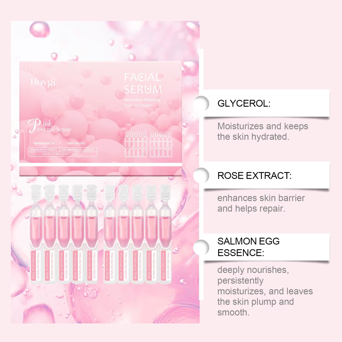 Firming Hydrating Ampoule Firming Smoothing Facial Skin Oil Control & Pore Refining Skin Rejuvenation Essence for All Skin Types