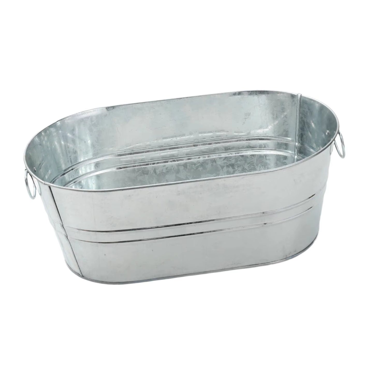 Ice Bucket Galvanized Tub Portable for Parties, Tin with Handle, Rustic, Beer