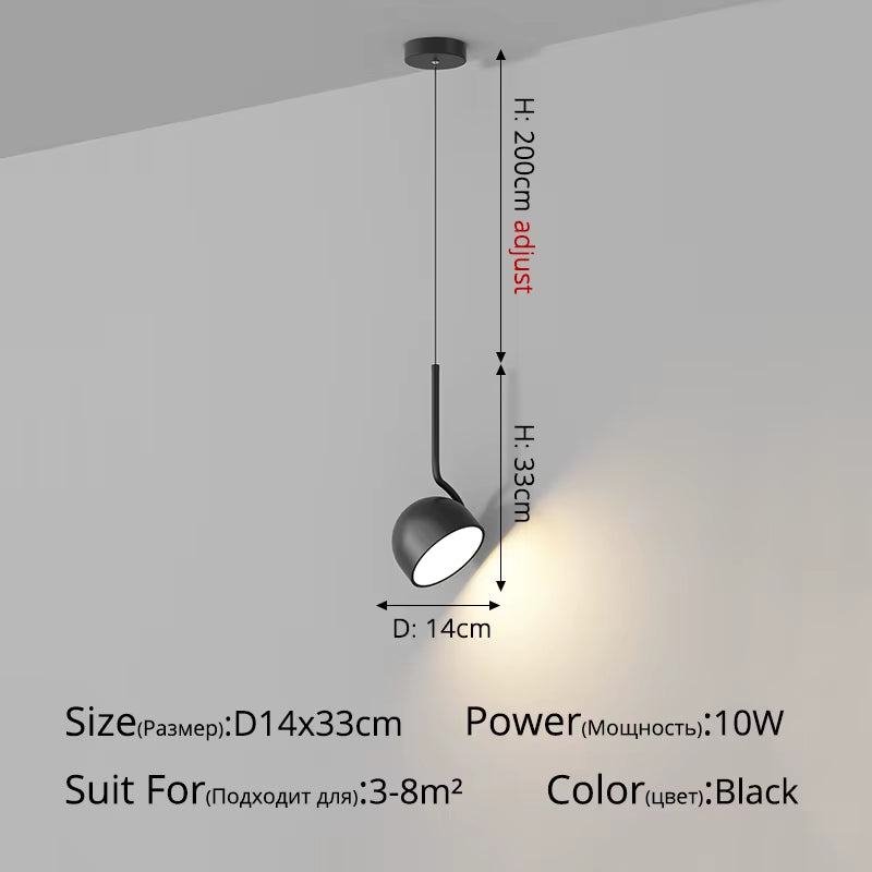 Simple Chandelier Black White LED Modern Pendant Lights Living Study Dining Room Bedside Bar Loft Lamps Indoor Lighting