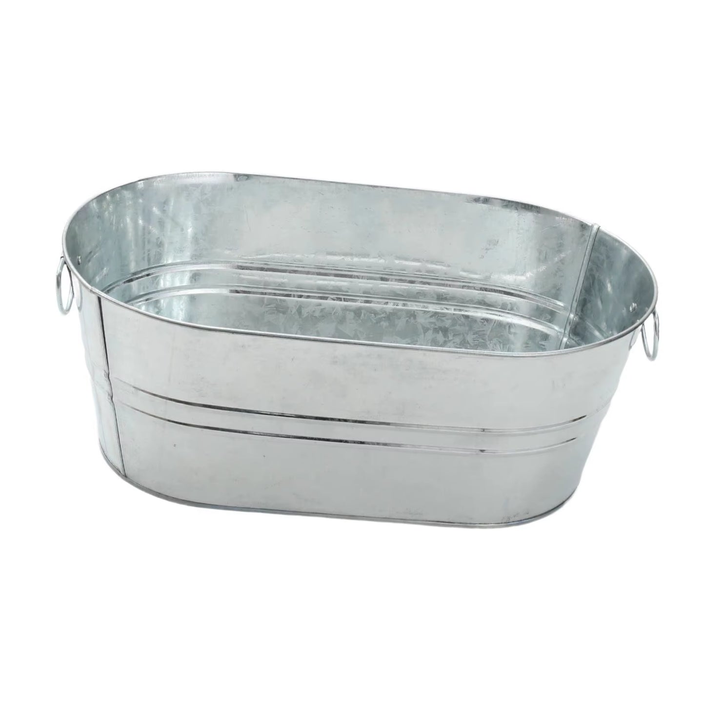 Ice Bucket Galvanized Tub Portable for Parties, Tin with Handle, Rustic, Beer