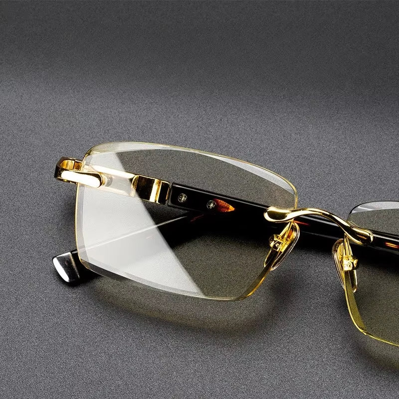 Men Reading Glasses Business Presbyopia Glasses Natural Metal Material Glasses Unisex