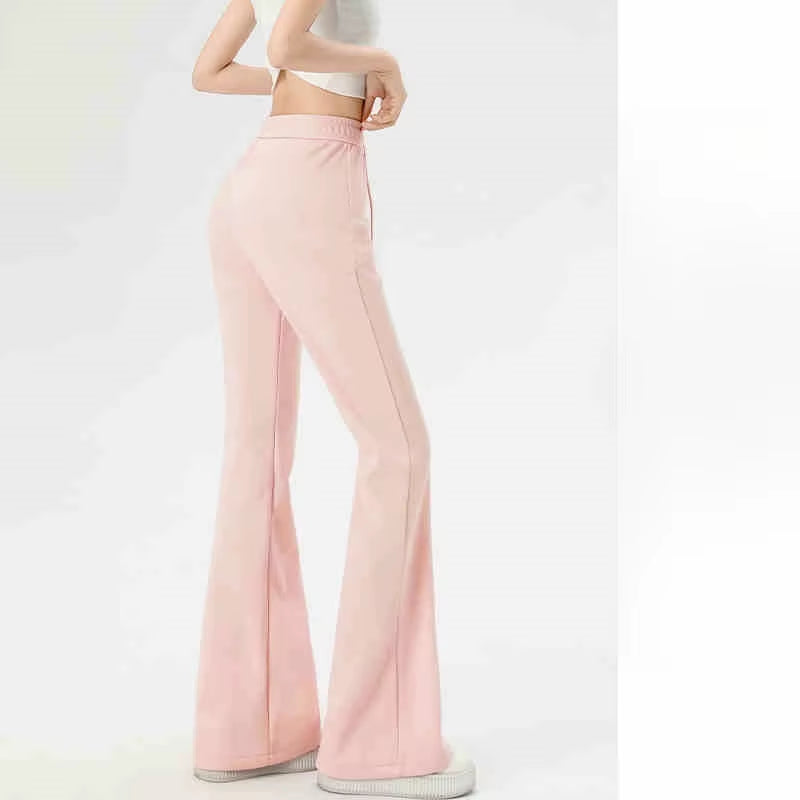 Women Drawstring Flare Pants Casual Matching Sportswear New in Lady Leggings & Wide Leg Pants Boot Cut Long Trousers Streetwear