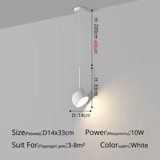 Simple Chandelier Black White LED Modern Pendant Lights Living Study Dining Room Bedside Bar Loft Lamps Indoor Lighting
