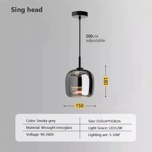 Nordic Glass LED Chandeliers Luxury Pendant Lamp Modern Minimalist Hanging Light Fixture Decorative Indoor Lighting