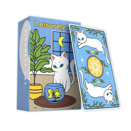 [] Leisurely Cat Tarot Cards, Playing Tarot Decks Cute Animal