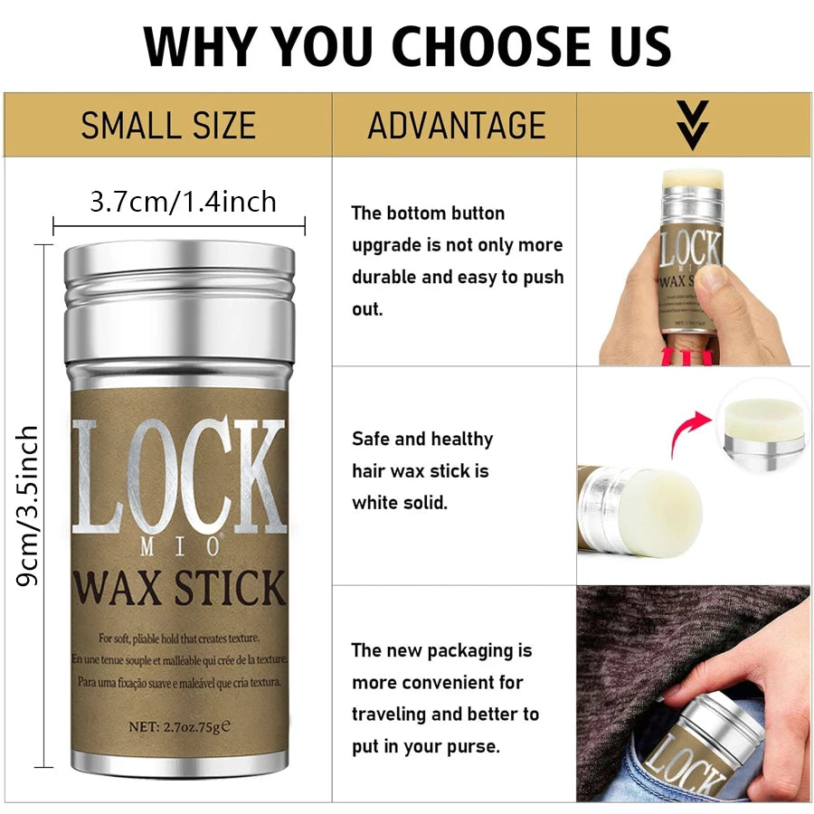 LOCKMIO Hair Wax Stick – Long-Lasting Hold & Frizz Control for Women and Kids