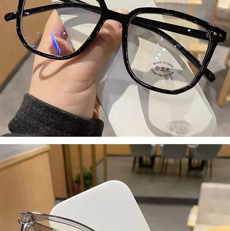 Retro Anti-Blue Light Glasses for Women – Stylish Flat Frame Eyewear