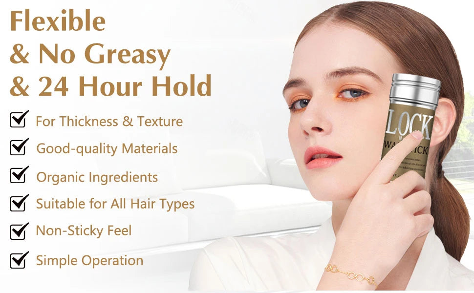 LOCKMIO Hair Wax Stick – Long-Lasting Hold & Frizz Control for Women and Kids