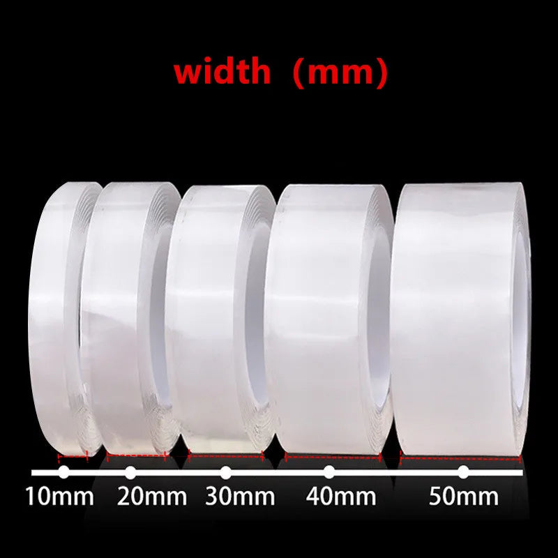 Nano Double-Sided Gel Tape – Transparent, Traceless & Reusable Adhesive Strip