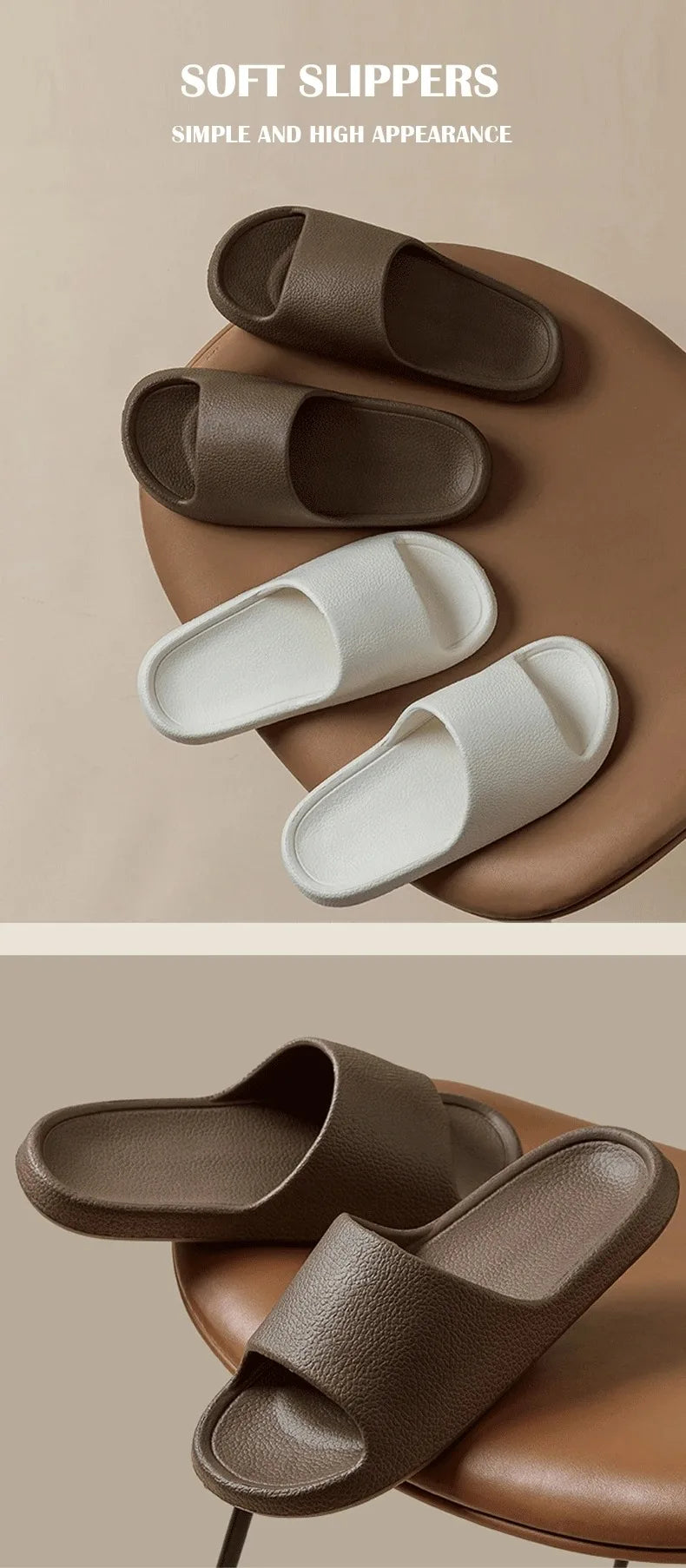 Soft EVA Bathroom Slippers – Lightweight Non-Slip Massage Slides for Men & Women