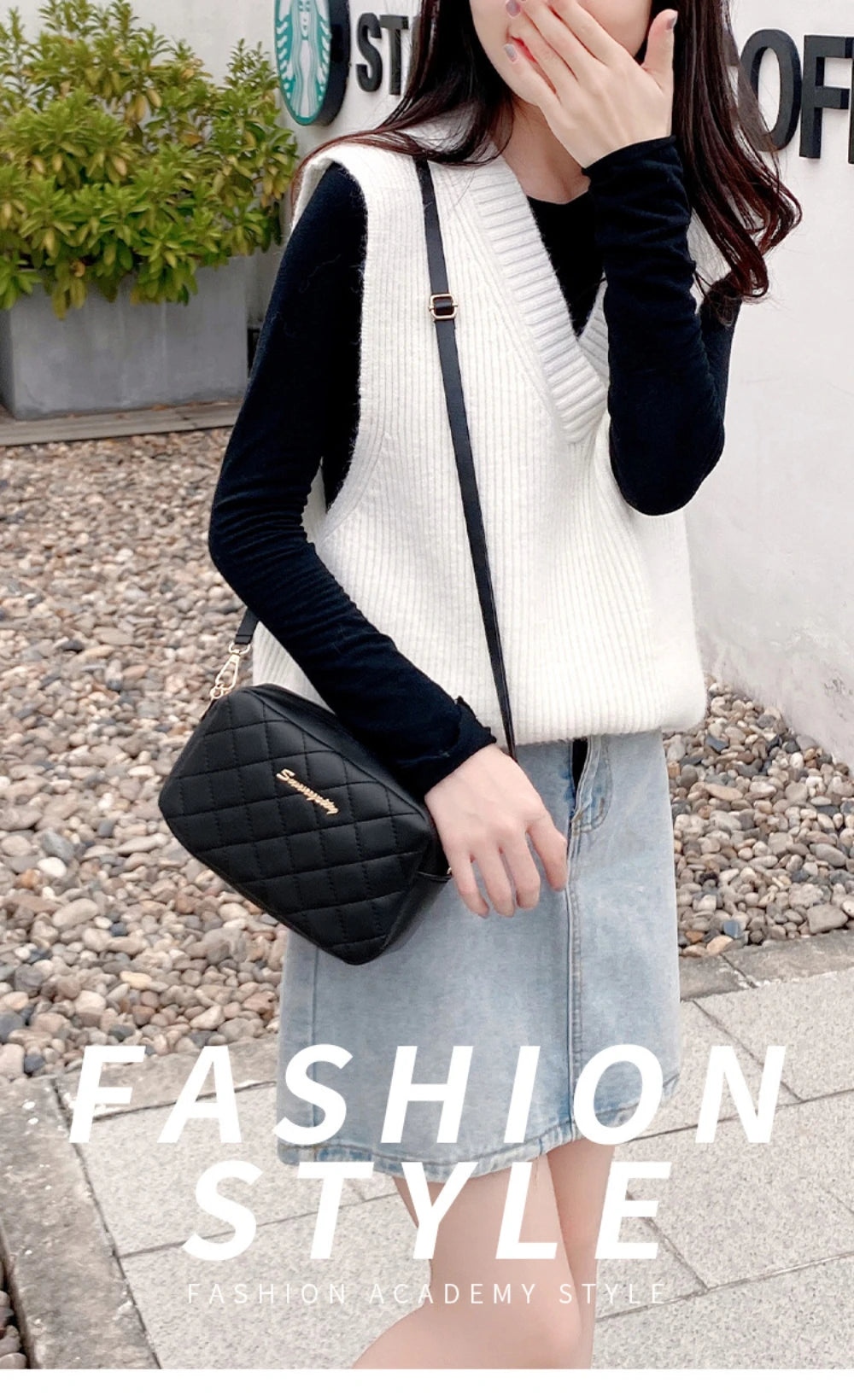 Trendy Tassel Crossbody Bag – Small Quilted Chain Shoulder Bag for Women