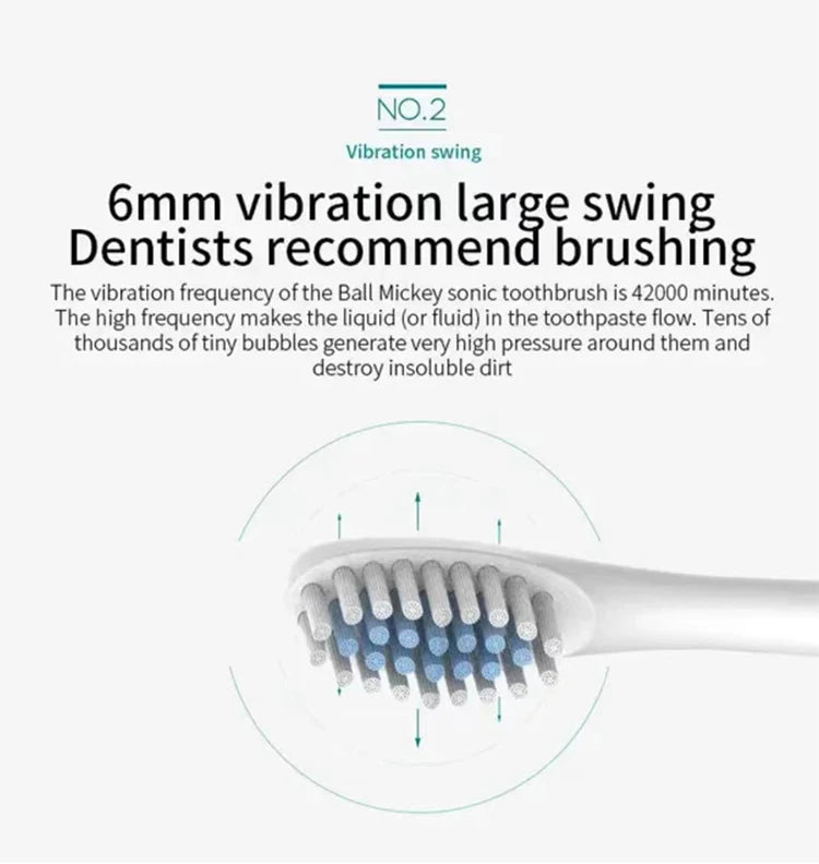 Electric Ultrasonic Toothbrush Six Speed Mode Home Soft Hair USB Charging Waterproof Adult Tooth Cleaner Automatic Couple Set-