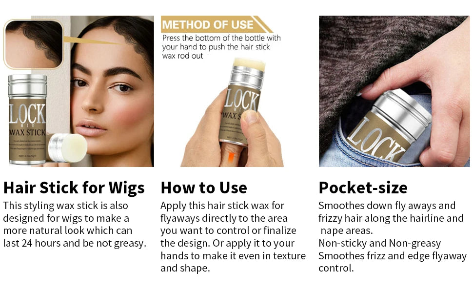 LOCKMIO Hair Wax Stick – Long-Lasting Hold & Frizz Control for Women and Kids