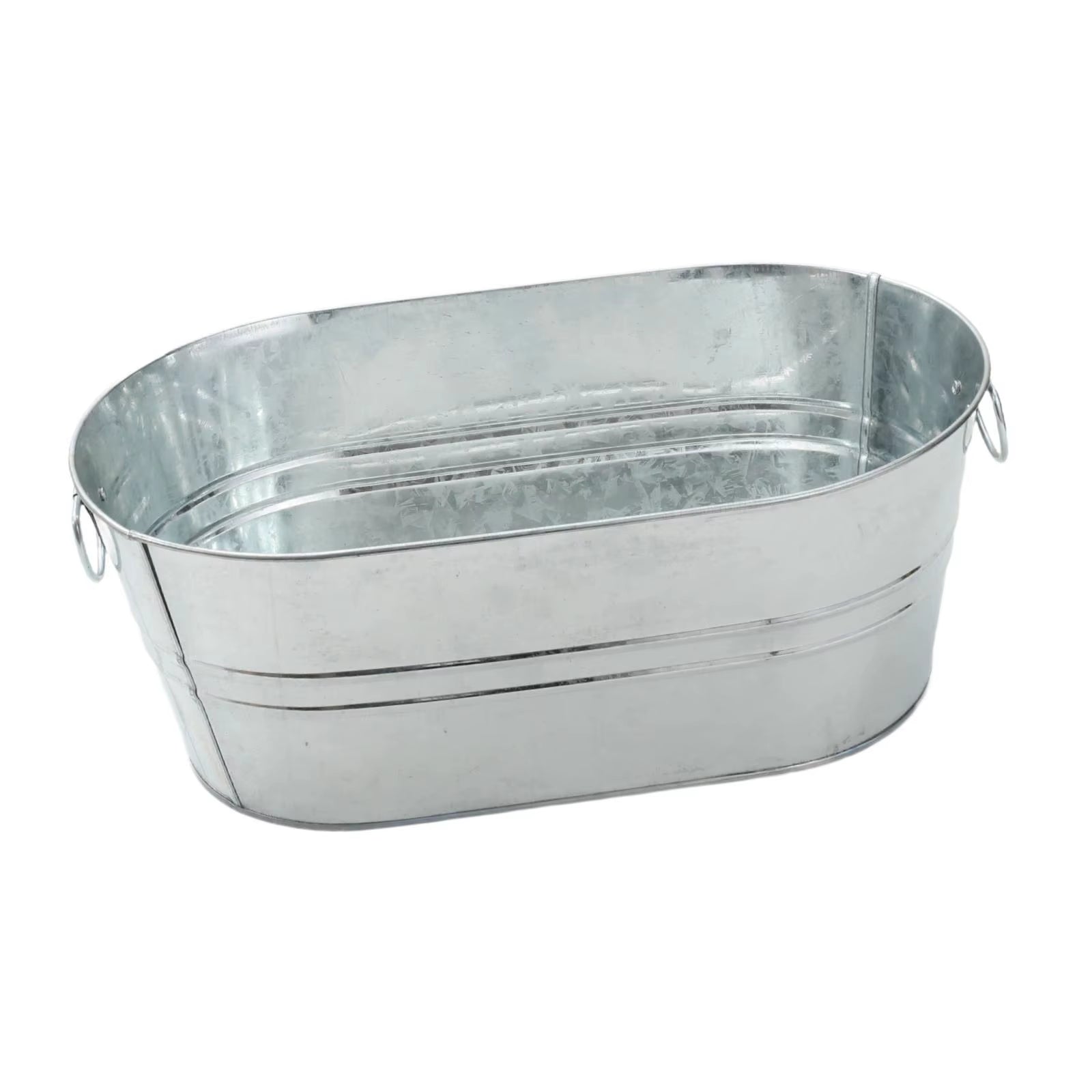 Ice Bucket Galvanized Tub Portable for Parties, Tin with Handle, Rustic, Beer