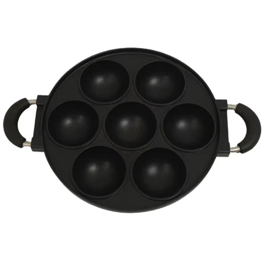 7 Hole Cake Cooking Pan Cast Iron Omelette Pan Non-Stick Cooking Pot Breakfast Egg Cooking Pie Cake Mold Cookware Kitchenware