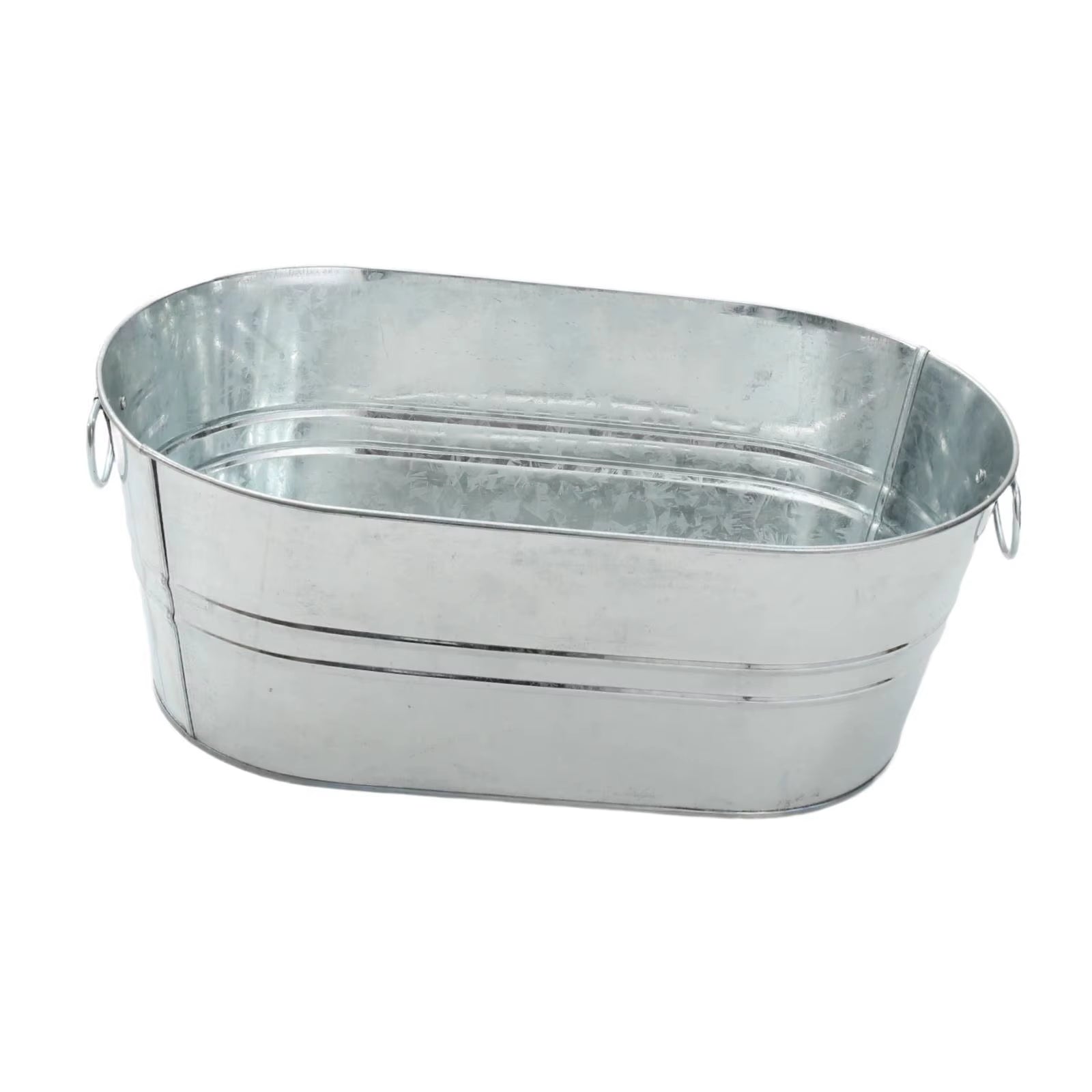 Ice Bucket Galvanized Tub Portable for Parties, Tin with Handle, Rustic, Beer